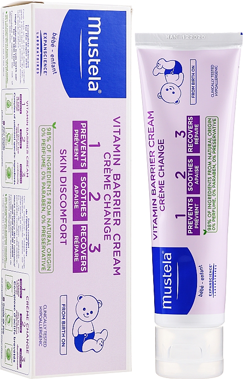 Захисний крем під підгузник - Mustela Bebe Vitamin Barrier Cream — фото N2