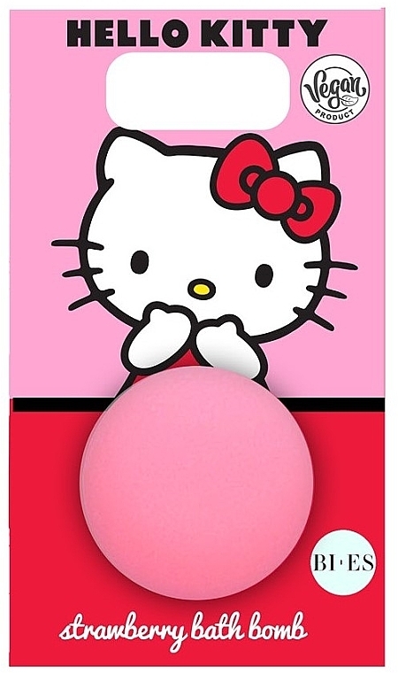 Кулька для ванни "Полуниця" - Bi-es Kids Hello Kitty Strawberry Bath Bomb — фото N1