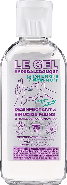 Гель-дезінфектор для рук - Energie Fruit Hydroalcoholic Gel Coco — фото N1