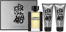 Духи, Парфюмерия, косметика Salvatore Ferragamo Uomo - Набор (edt/100ml + sh/gel/100ml + ash/balm/100ml)