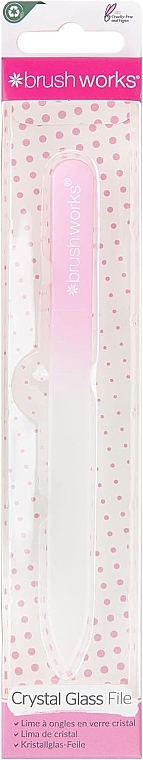 Стеклянная пилочка для ногтей, бело-розовая - Brushworks Glass Nail File — фото N1