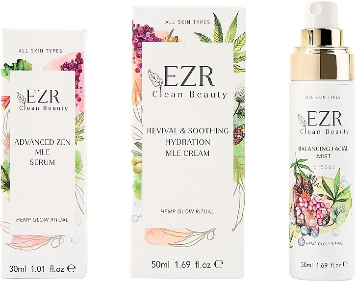 Набор "Skin ZEN Ritual" - EZR Clean Beauty (f/cr/50ml + f/serum/30ml + f/mist/50ml) — фото N1