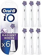 Парфумерія, косметика Насадки для електричної зубної щітки, білі, 6 шт. - Oral-B iO Radiant White