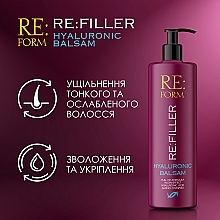 Гиалуроновый бальзам для объема и увлажнения волос - Re:form Re:filler Hyaluronic Balm — фото N3