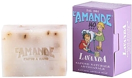 Натуральное твердое мыло ручной работы "Лаванда", успокаивающее - L'Amande Lavender Natural Artisanal Soap — фото N1