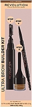 Набор - Makeup Revolution Ultra Brow Builder Kit (wax/8ml + brow/pomade/2,2g + eye/crayon/0,09g) — фото N1