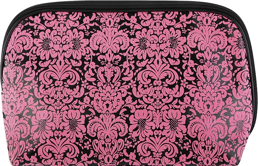 Косметичка чорна з рожевим малюнком, 32х12х21,5 см - Titania — фото N1