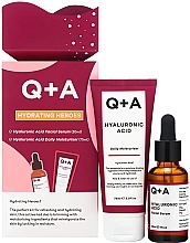 Духи, Парфюмерия, косметика УЦЕНКА Набор для увлажнения кожи лица - Q+A Hydrating Heroes Gift Set (f/ser/30ml+f/cr/75ml) *