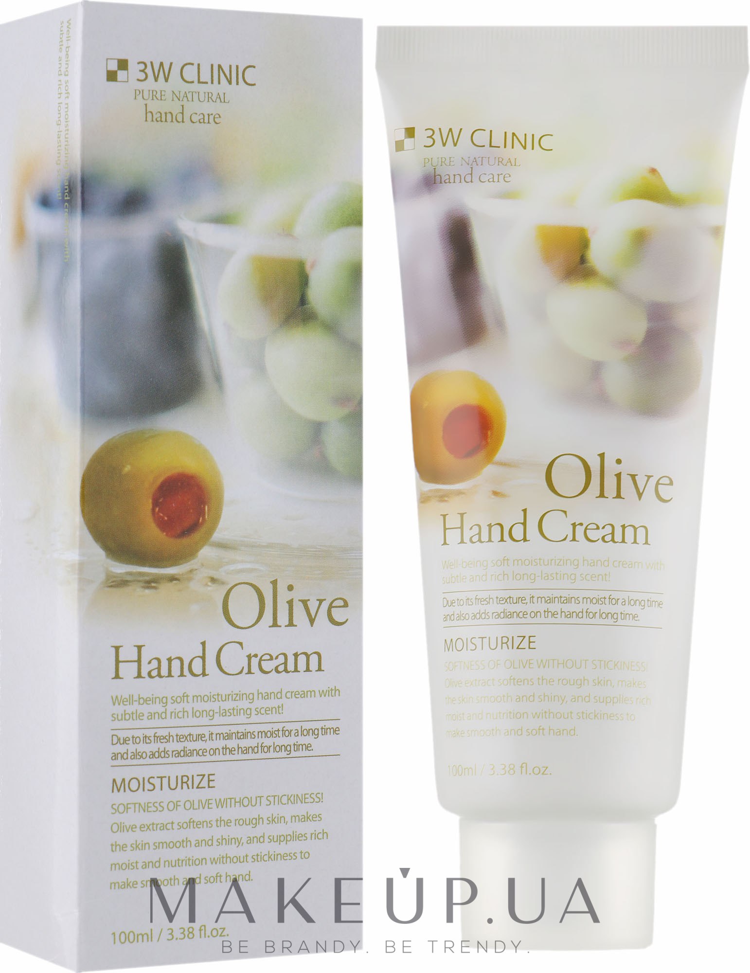 Крем для рук с оливой "Мягкость и увлажнение" - 3W Clinic Olive Hand Cream — фото 100ml