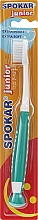 Парфумерія, косметика Зубна щітка "J", дитяча від 7 до 12 років, екстрам'яка, з блакитною ракеткою - Spokar J