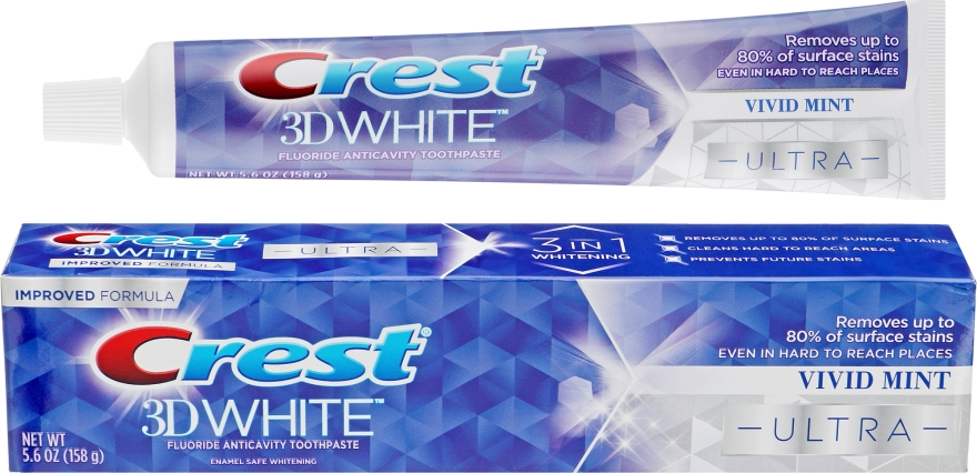 Відбілювальна зубна паста із захистом емалі - Crest 3D White Ultra Vivid Mint — фото N3