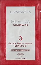 Духи, Парфюмерия, косметика Шампунь для устранения желтизны - L'Anza Healing ColorCare Silver Brightening Shampoo (пробник)