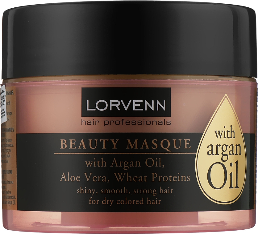 Маска для нормального, сухого, фарбованого волосся - Lorvenn Argan Oil Beauty Masque