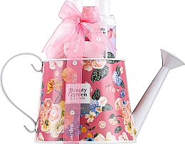 Духи, Парфюмерия, косметика Набор - IDC Institute Gift Set Beauty Garden Floral Scents Watering Can (sh/gel/150ml + b/lot/150ml + b/salt/100g + sponge)