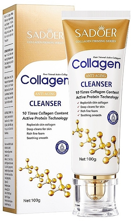 Пенка для умывания с коллагеном - Sadoer Collagen Anti-Aging Cleanser — фото N1