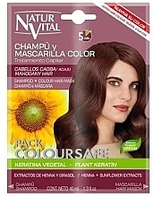 Парфумерія, косметика Набір - Natur Vital Coloursafe Mahogany (mask/30ml+shampoo/10ml)