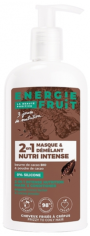 Распутывающая маска-кондиционер 2в1 с какао - Energie Fruit 2in1 Nutri Intense Detangling Mask — фото N1