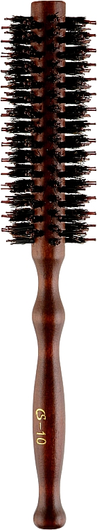Щітка-брашинг CS-10A, з дерев'яною фігурною ручкою та прямим ворсом - Cosmo Shop
