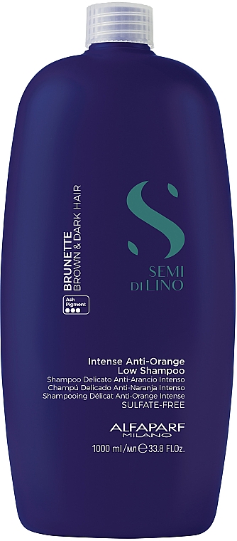 Шампунь для каштанового та темного волосся - AlfaParf Milano Semi Di Lino Brunette Intense Anti-Orange Low Shampoo — фото N1