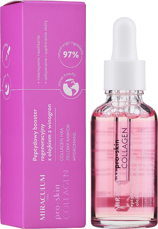 Восстанавливающий пептидный бустер с виноградным маслом - Miraculum Collagen Pro-Skin Peptide Booster — фото N1