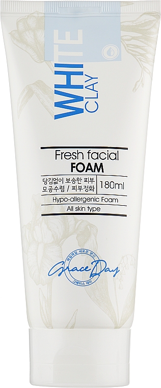 Пенка для умывания лица, с белой глиной - Grace Day White Clay Fresh Facial Foam — фото N1