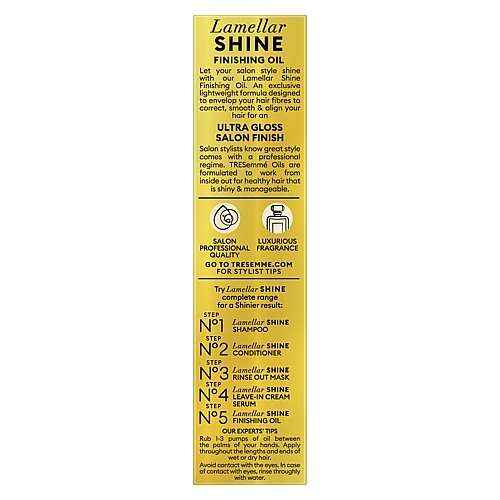 Финишное масло для придания ультраблеска волосам - Tresemme Lamellar Shine Finishing Oil — фото N4