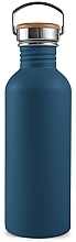 Духи, Парфюмерия, косметика Бутылка для воды из нержавеющей стали с бамбуковой крышкой, 750 мл, синяя - Bambaw