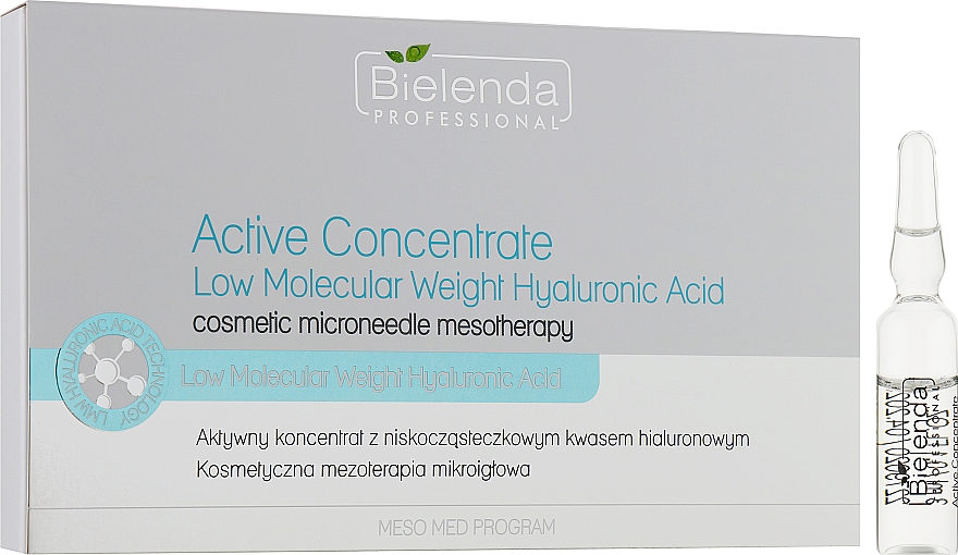 Активный концентрат с низкой молекулярной массой гиалуроновой кислоты - Bielenda Professional Meso Med Program Active Concentrate With Low Molecular Weight Hyaluronic Acid — фото N2