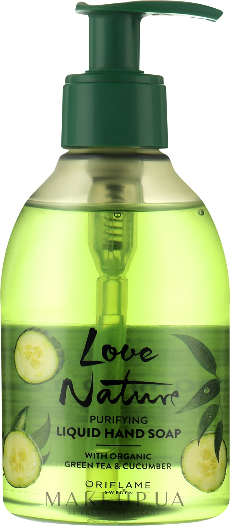 Рідке мило для рук "Зелений чай та огірок" - Oriflame Love Nature Purifying Liquid Hand Soap — фото 300ml