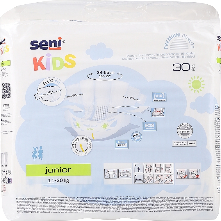 Подгузники для детей "Kids Junior", 11-25кг - Seni — фото N1