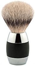 Парфумерія, косметика Помазок для гоління, чорний хром - Merkur Silvertip Badger Hair Hair Shave Brush