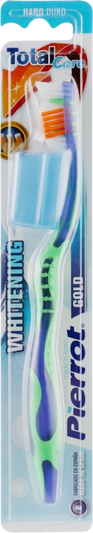 Зубна щітка "Голд", жорстка, зелено-синя - Pierrot — фото N1