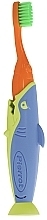Детская зубная щетка "Акула", оранжевая, салатово-синяя - Pierrot Kids Sharky Soft — фото N4