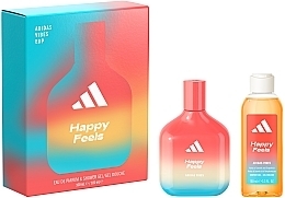 Духи, Парфюмерия, косметика Adidas Vibes Happy Feels Giftset - Набор (edp/100ml + sh/gel/100ml)