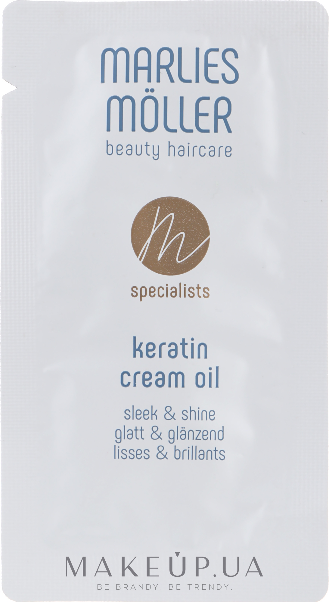 Крем-масло для волос с кератином "Гладкость и блеск" - Marlies Moller Keratin Cream Oil Sleek And Shine (пробник) — фото 5ml