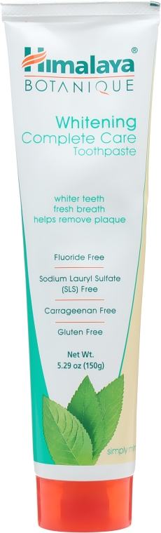 Органическая отбеливающая зубная паста с мятой - Himalaya Herbals Whitening Complete Care Toothpaste Simply Mint — фото N2