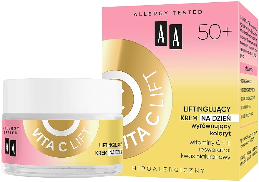 Дневной лифтинг-крем для лица 50+ - AA Vita C Lift Lifting Day Cream — фото N1