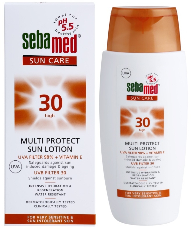 Сонцезахисний лосьйон - Sebamed Multi Protect Sun Lotion SPF 30 PA+ — фото N1