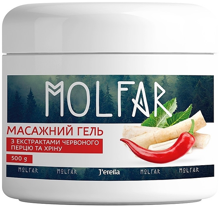 Массажный гель с экстрактом красного перца и хрена - Jerelia Molfar