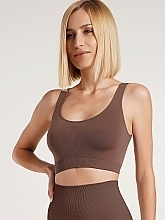 Топ безшовний на широких бретелях "Tank Top", deep taupe - Giulia — фото N1