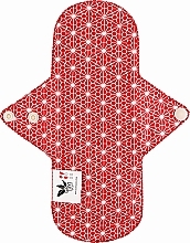 Багаторазова прокладка для менструаціі Нормал, 3 краплі, квіточки на червоному - Ecotim For Girls — фото N1