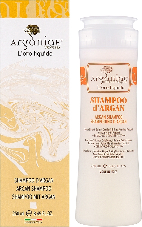 Шампунь для всіх типів волосся - Arganiae L'oro Liquido Argan Shampoo — фото N2