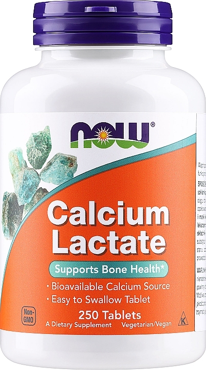 Харчова добавка "Кальцій лактат" - Now Foods Calcium Lactate — фото N1