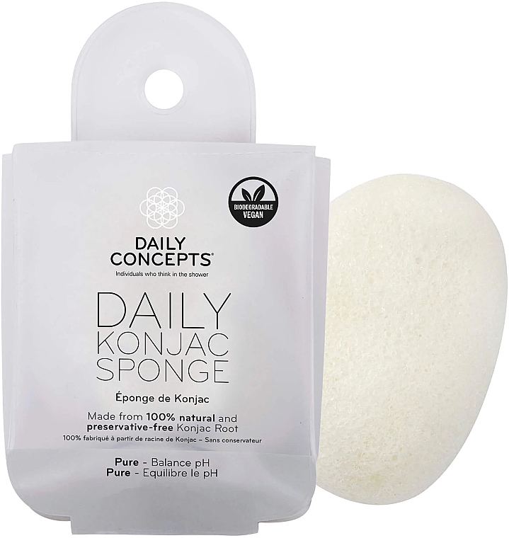 Спонж конняку для лица очищающий - Daily Concepts Daily Konjac Sponge Pure — фото N2