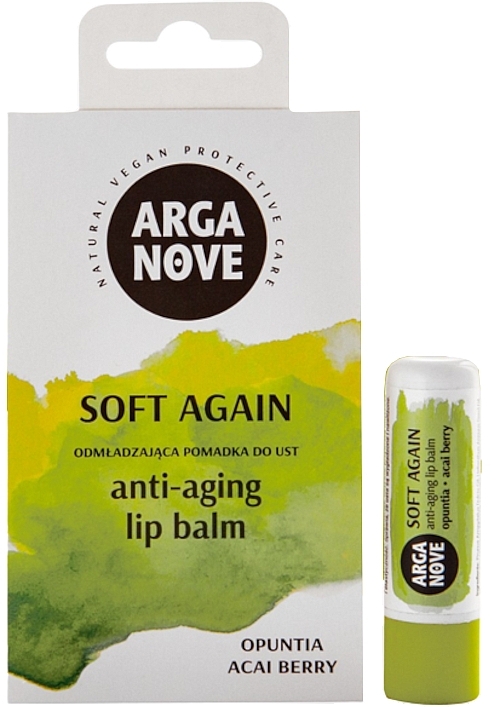 Бальзам для губ з опунцією та ягодами асаї - Arganove Soft Again Anti-Aging Lip Balm — фото N1