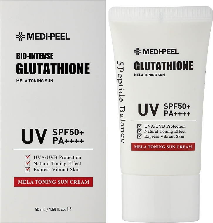 Відбілювальний сонцезахисний крем для обличчя - Medi-Peel Bio-Intense Glutathione Mela Toning Sun Cream SPF50+ PA+++ — фото N2