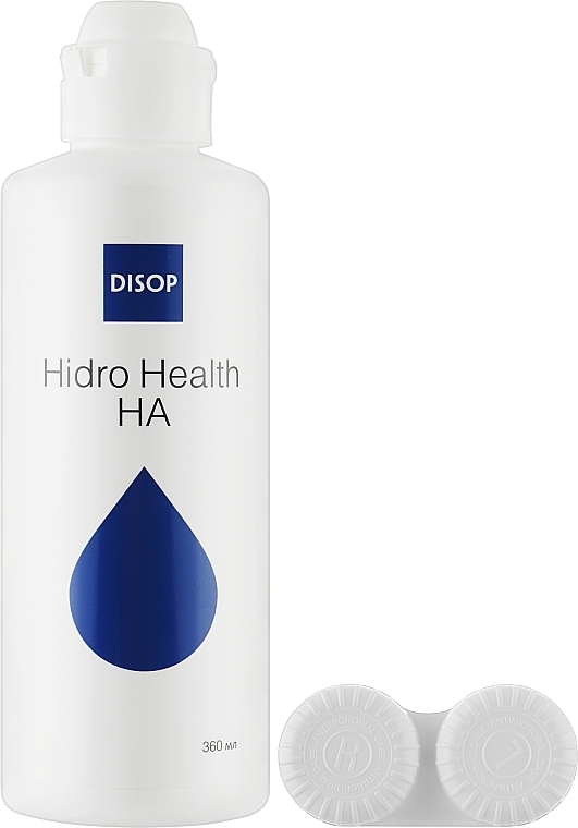 УЦІНКА Розчин для контактних лінз із гіалуроновою кислотою, з контейнером, 360 мл - Disop Hidro Health HA * — фото N1