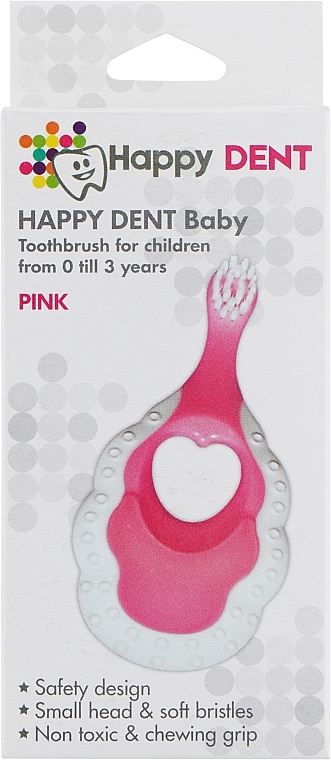 Зубна щітка для дітей від 0 до 3 років, рожева - Happy Dent Baby