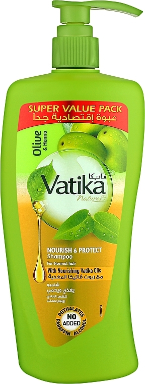 Шампунь для нормальных волос - Dabur Vatika Nourish and Protect Shampoo — фото N1