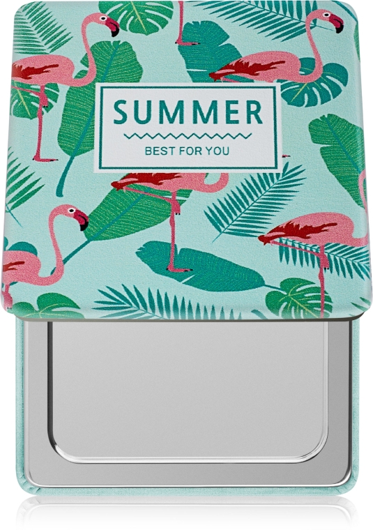Зеркало косметическое, "Summer Best fou You", мятное с фламинго - SPL — фото N2